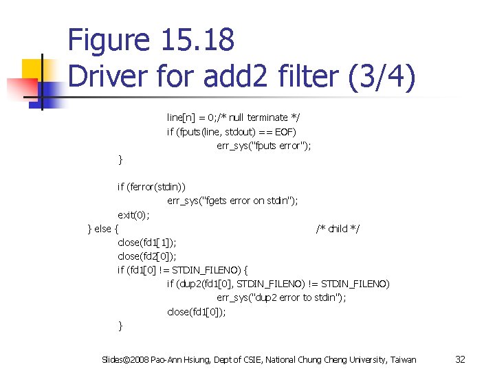 Figure 15. 18 Driver for add 2 filter (3/4) line[n] = 0; /* null
