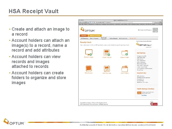 HSA Receipt Vault • Create and attach an image to a record • Account