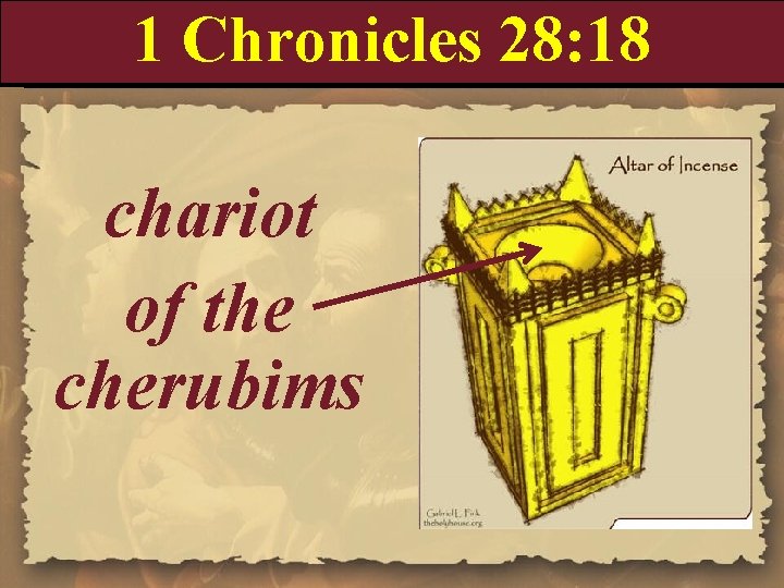 1 Chronicles 28: 18 chariot of the cherubims 