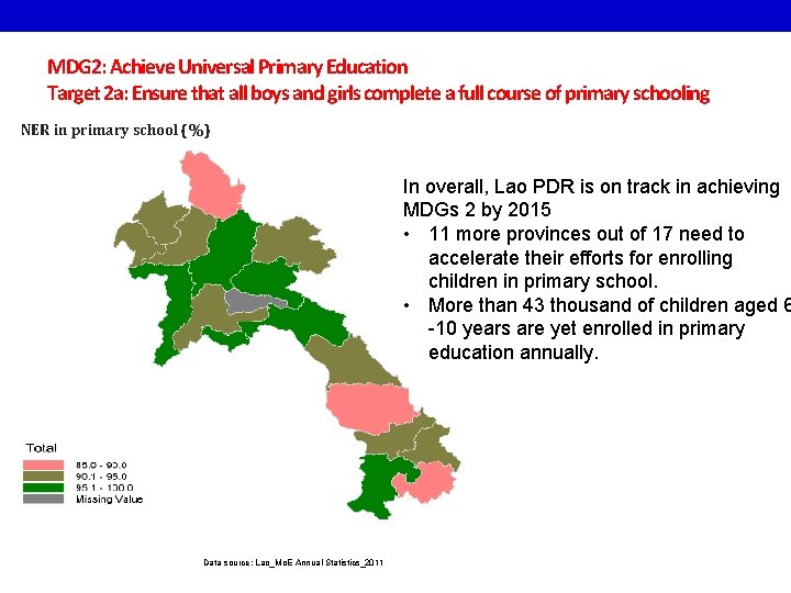 MDG 2: Achieve Universal Primary Education Target 2 a: Ensure that all boys and