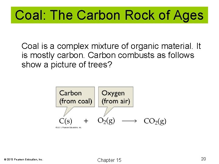 Coal: The Carbon Rock of Ages Coal is a complex mixture of organic material.