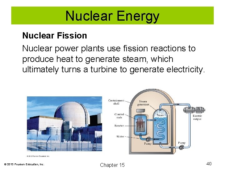 Nuclear Energy Nuclear Fission Nuclear power plants use fission reactions to produce heat to