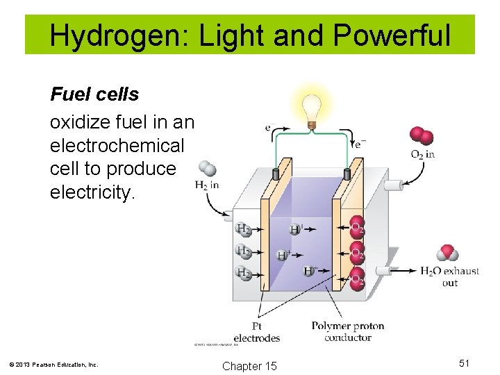 Hydrogen: Light and Powerful Fuel cells oxidize fuel in an electrochemical cell to produce