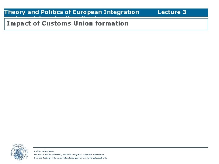 Theory and Politics of European Integration Preferential Trade Liberalisation Impact of Customs Union formation