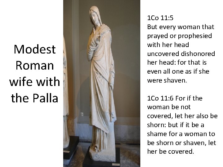 Modest Roman wife with the Palla 1 Co 11: 5 But every woman that Modest Roman wife with the Palla 1 Co 11: 5 But every woman that