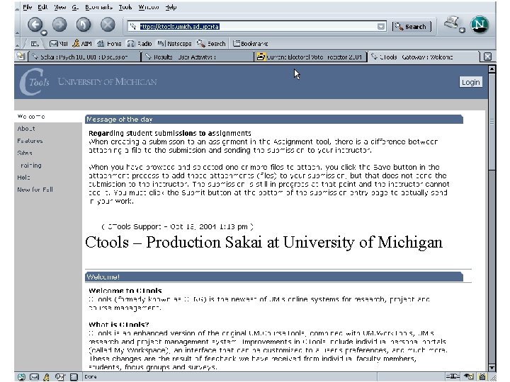 Ctools – Production Sakai at University of Michigan 