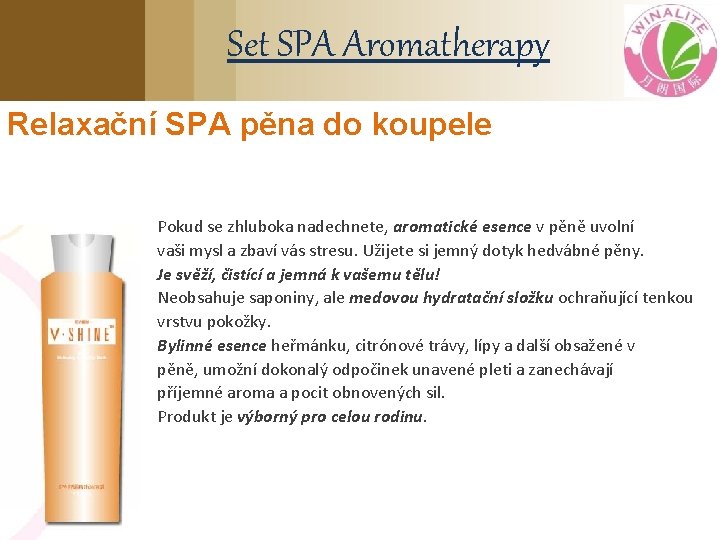Set SPA Aromatherapy Relaxační SPA pěna do koupele Pokud se zhluboka nadechnete, aromatické esence