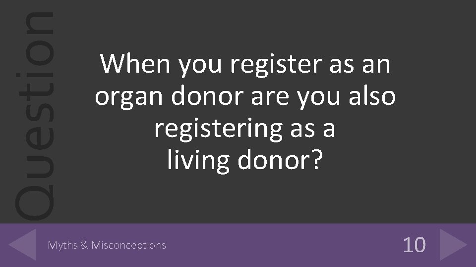 Question When you register as an organ donor are you also registering as a