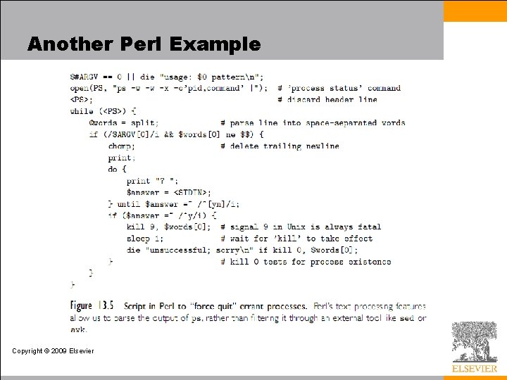 Another Perl Example Copyright © 2009 Elsevier 