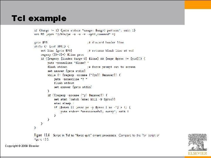 Tcl example Copyright © 2009 Elsevier 