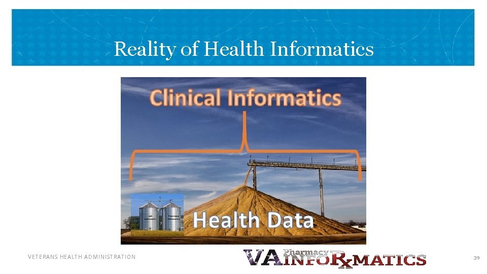 Reality of Health Informatics VETERANS HEALTH ADMINISTRATION 39 
