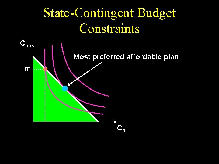 State-Contingent Budget Constraints Cna Most preferred affordable plan m Ca 