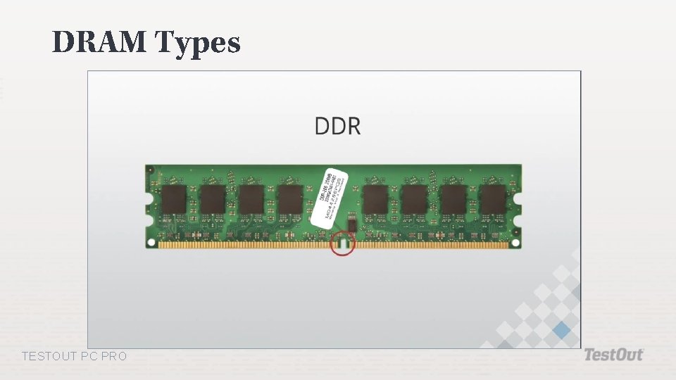 DRAM Types TESTOUT PC PRO 