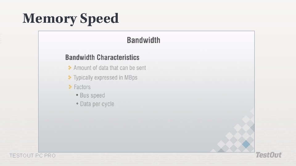 Memory Speed TESTOUT PC PRO 