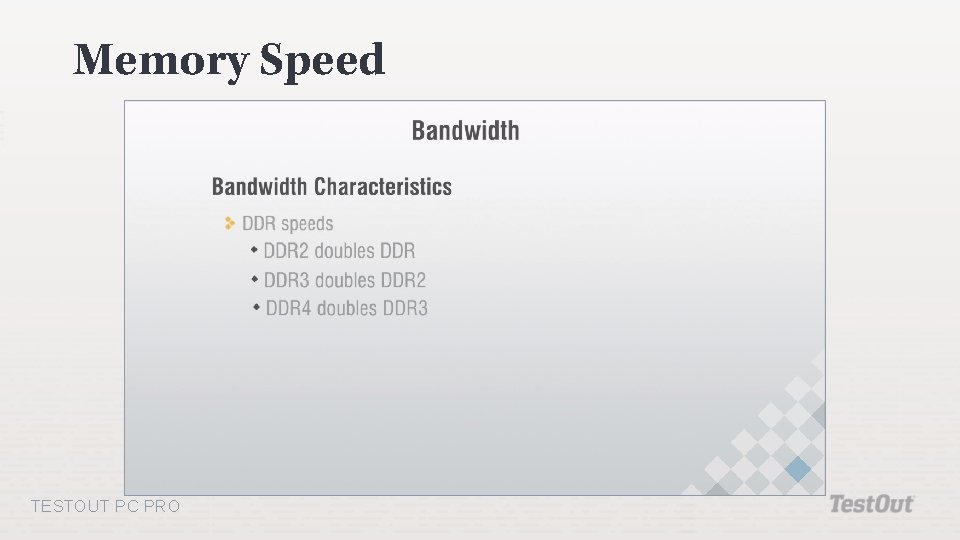 Memory Speed TESTOUT PC PRO 