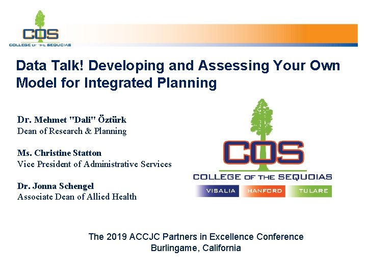 Data Talk Developing and Assessing Your Own Model