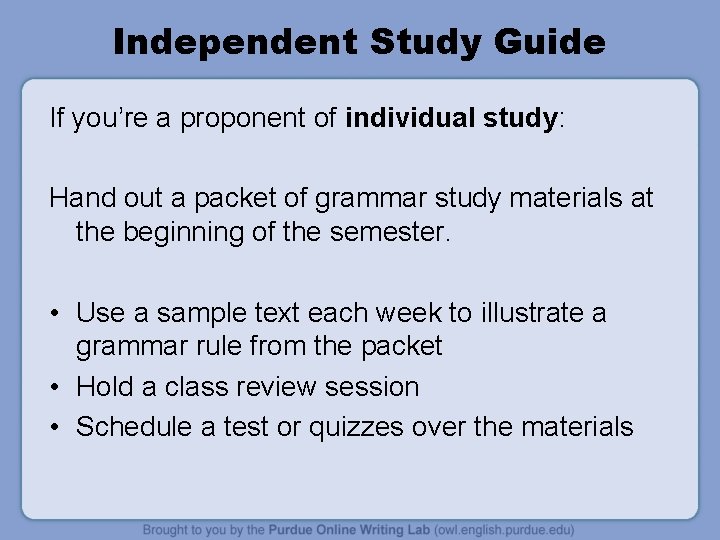 Training Independent Study Guide Examples Teaching Assessing Grammar in the Writing Classroom Assessing