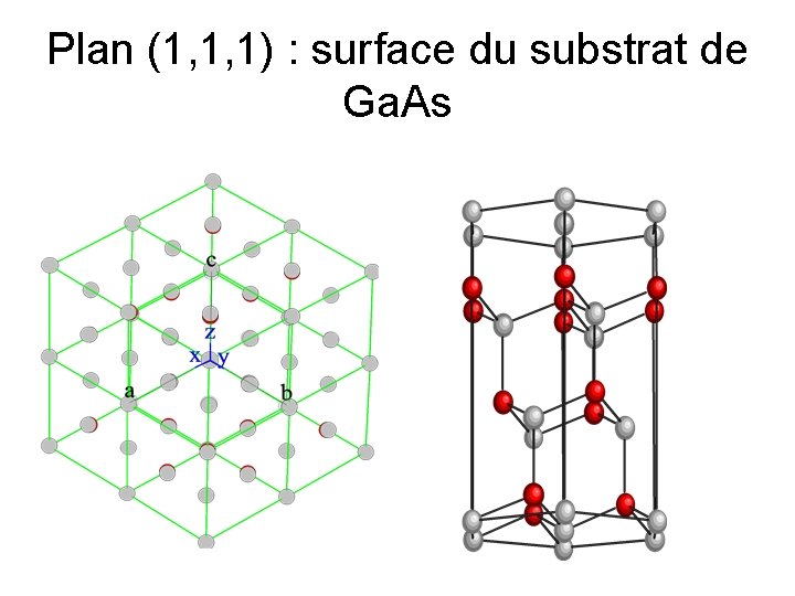 Plan (1, 1, 1) : surface du substrat de Ga. As 