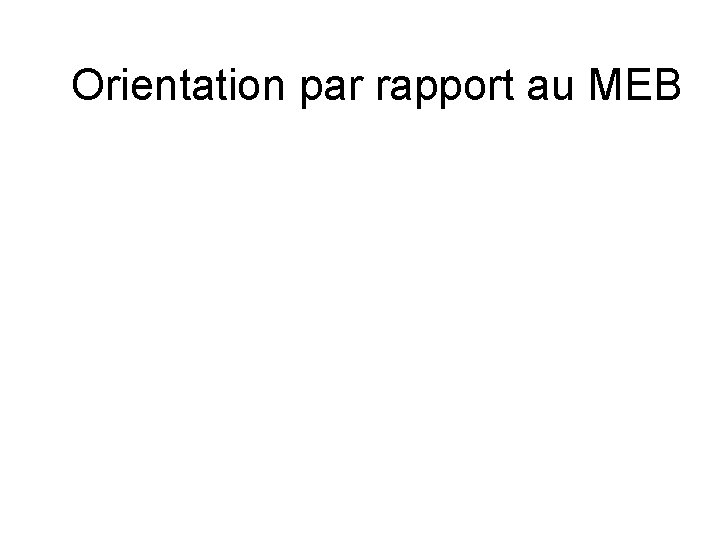 Orientation par rapport au MEB 