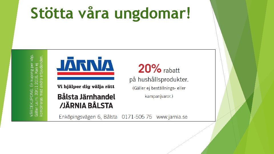 Stötta våra ungdomar! 