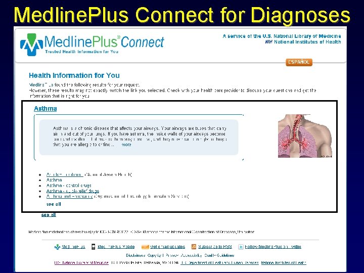 Medline. Plus Connect for Diagnoses 