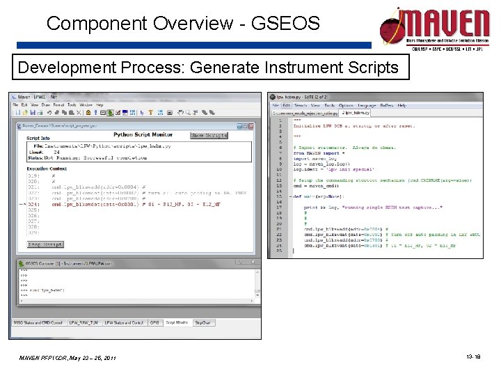 Component Overview - GSEOS Development Process: Generate Instrument Scripts MAVEN PFP ICDR, May 23
