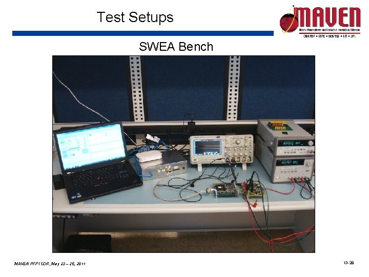 Test Setups SWEA Bench MAVEN PFP ICDR, May 23 – 25, 2011 13 -28