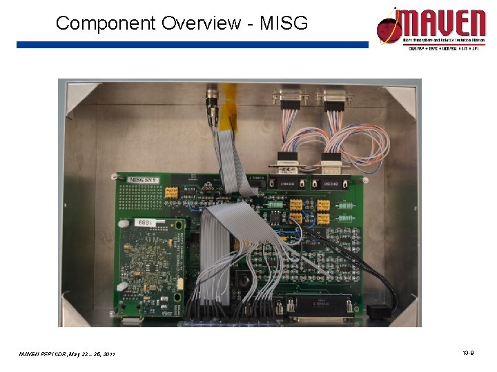 Component Overview - MISG MAVEN PFP ICDR, May 23 – 25, 2011 13 -9