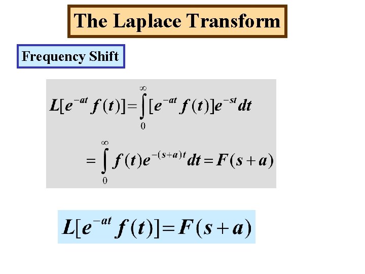 The Laplace Transform Frequency Shift 