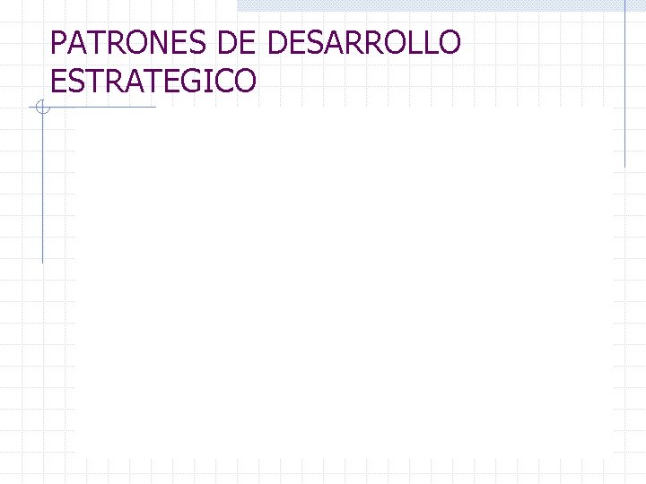 PATRONES DE DESARROLLO ESTRATEGICO 