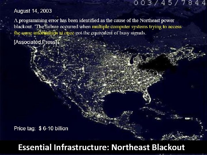 Essential Infrastructure: Northeast Blackout 