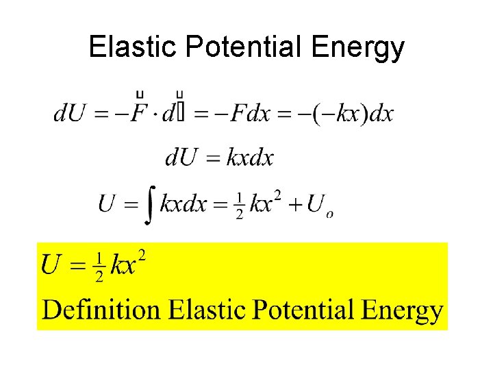 Elastic Potential Energy 