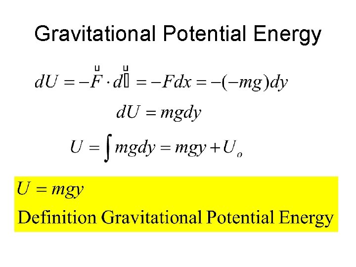 Gravitational Potential Energy 