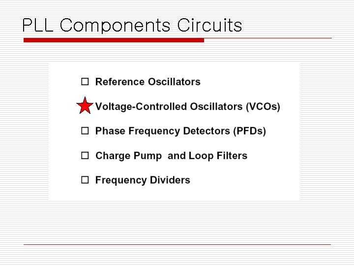 PLL Components Circuits 