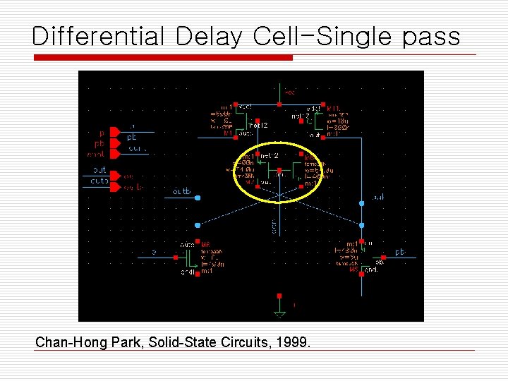 Differential Delay Cell-Single pass Chan-Hong Park, Solid-State Circuits, 1999. 