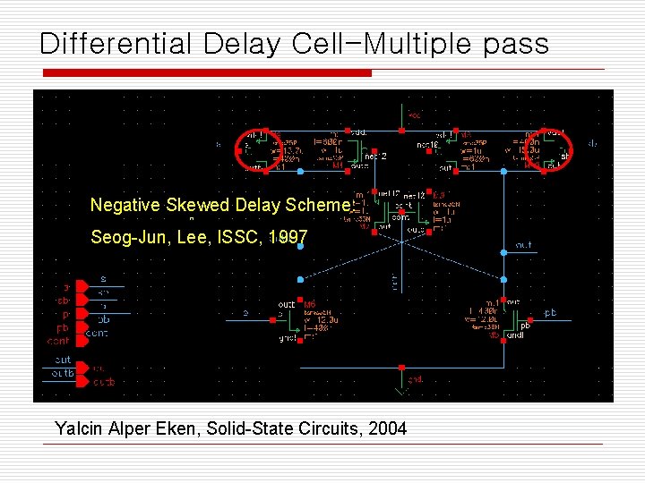 Differential Delay Cell-Multiple pass Negative Skewed Delay Scheme: Seog-Jun, Lee, ISSC, 1997 Yalcin Alper