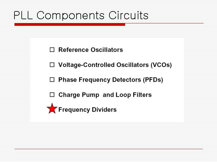 PLL Components Circuits 