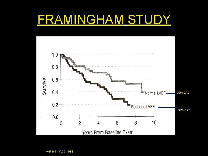 FRAMINGHAM STUDY 25% CAD 80% CAD VARSAN JACC 1999 