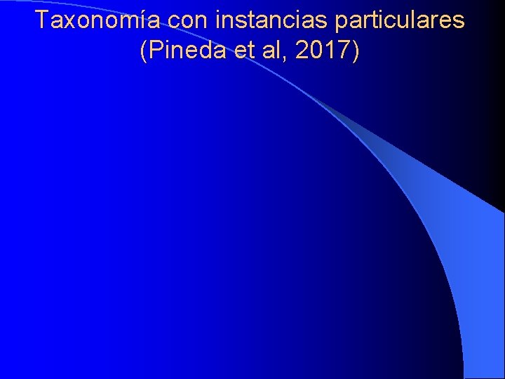Taxonomía con instancias particulares (Pineda et al, 2017) 