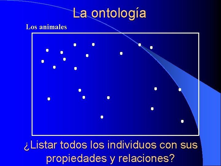 La ontología Los animales ¿Listar todos los individuos con sus propiedades y relaciones? 