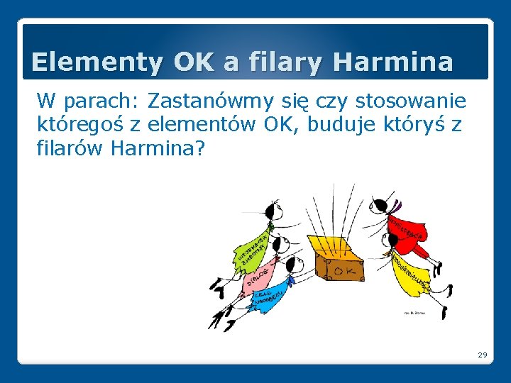 Elementy OK a filary Harmina W parach: Zastanówmy się czy stosowanie któregoś z elementów