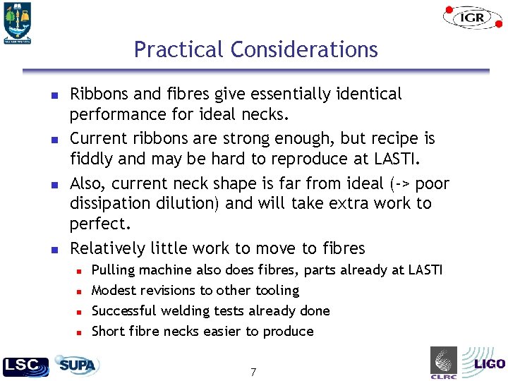 Proposal for baseline change from ribbons to fibres
