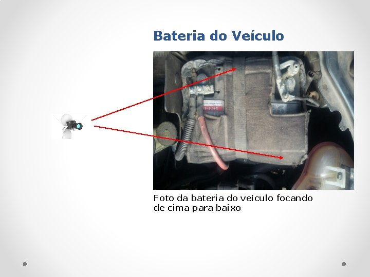 Bateria do Veículo Foto da bateria do veículo focando de cima para baixo 