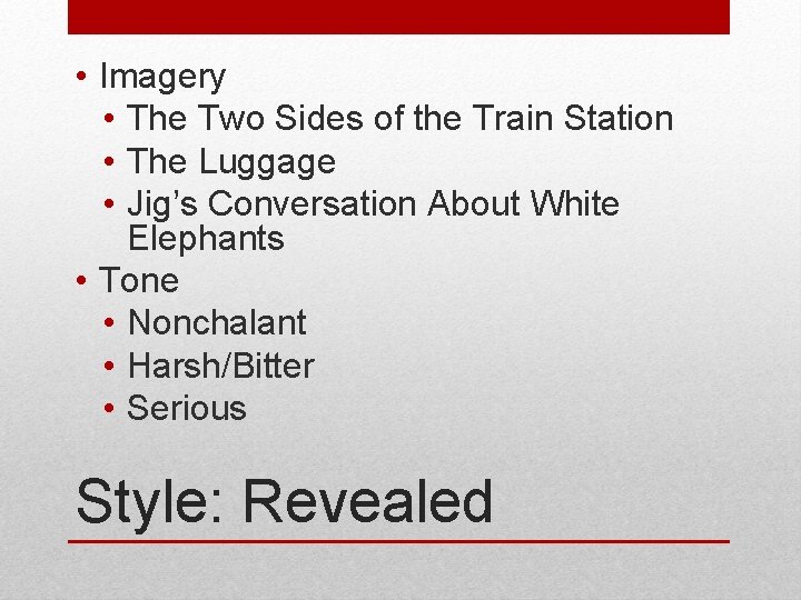  • Imagery • The Two Sides of the Train Station • The Luggage