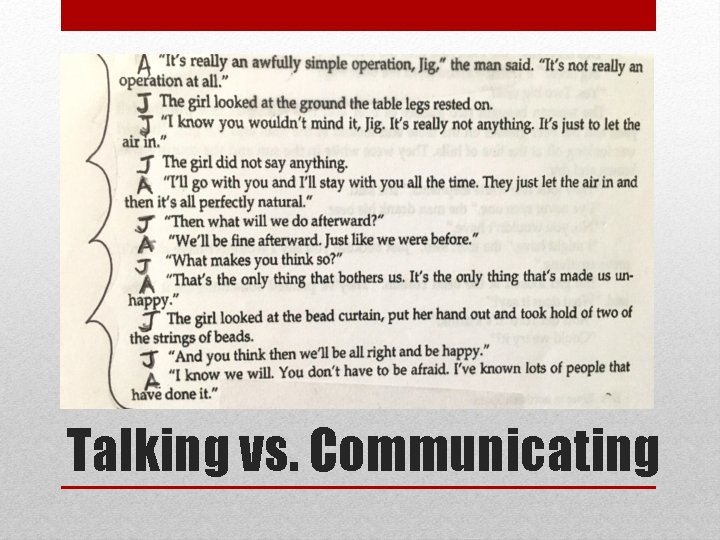 Talking vs. Communicating 