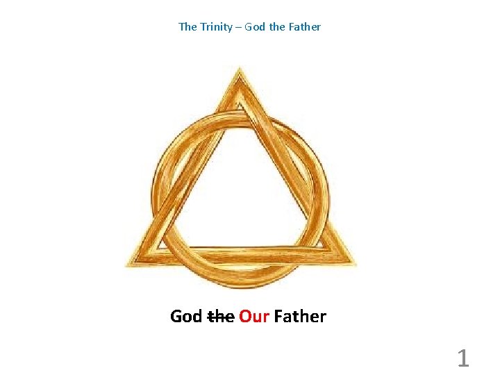 The Trinity – God the Father God the Our Father 1 