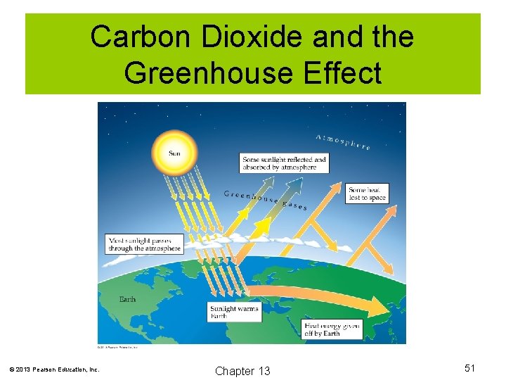 Carbon Dioxide and the Greenhouse Effect © 2013 Pearson Education, Inc. Chapter 13 51
