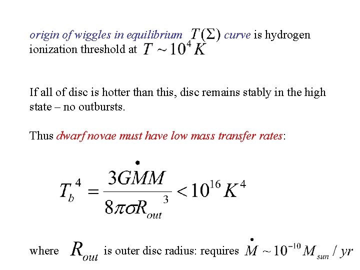 origin of wiggles in equilibrium ionization threshold at curve is hydrogen If all of