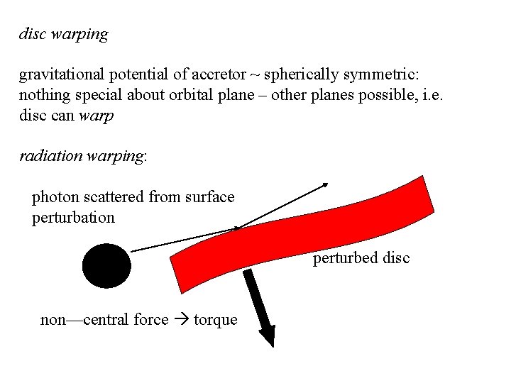 disc warping gravitational potential of accretor ~ spherically symmetric: nothing special about orbital plane