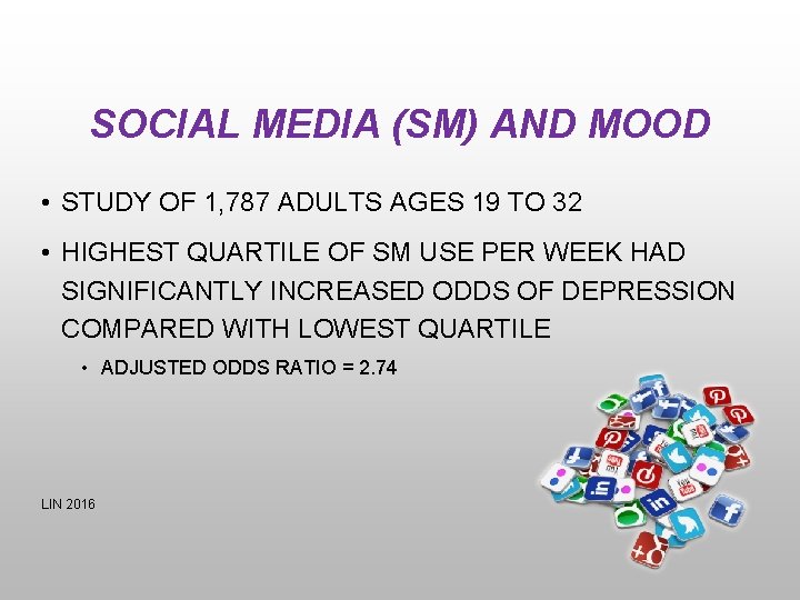 SOCIAL MEDIA (SM) AND MOOD • STUDY OF 1, 787 ADULTS AGES 19 TO